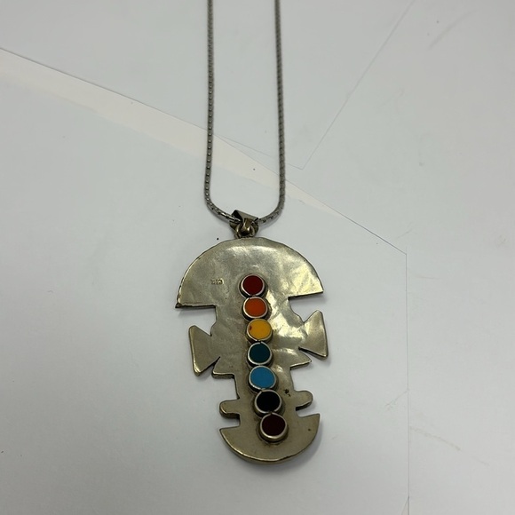 Handmade necklace from Peru with the chakras on the back, medium length - Picture 3 of 5